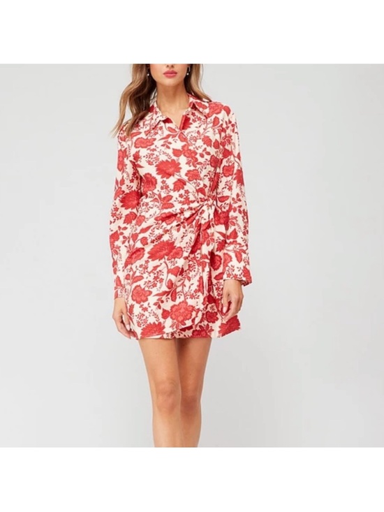 Mango Dresses & Skirts - Mango MNG Floral Wrap Collared Dress- Size 2